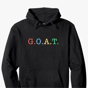 Black Hoodie with Colorful G.O.A.T. Logo